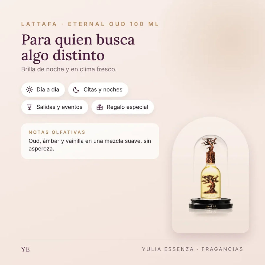 Lattafa Eternal Oud 100 ml: para quién es y ocasiones