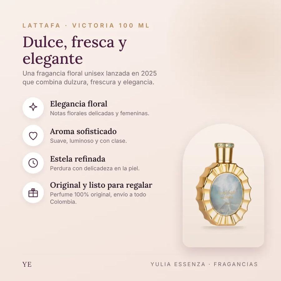 Lattafa Victoria 100 ml original: beneficios y notas