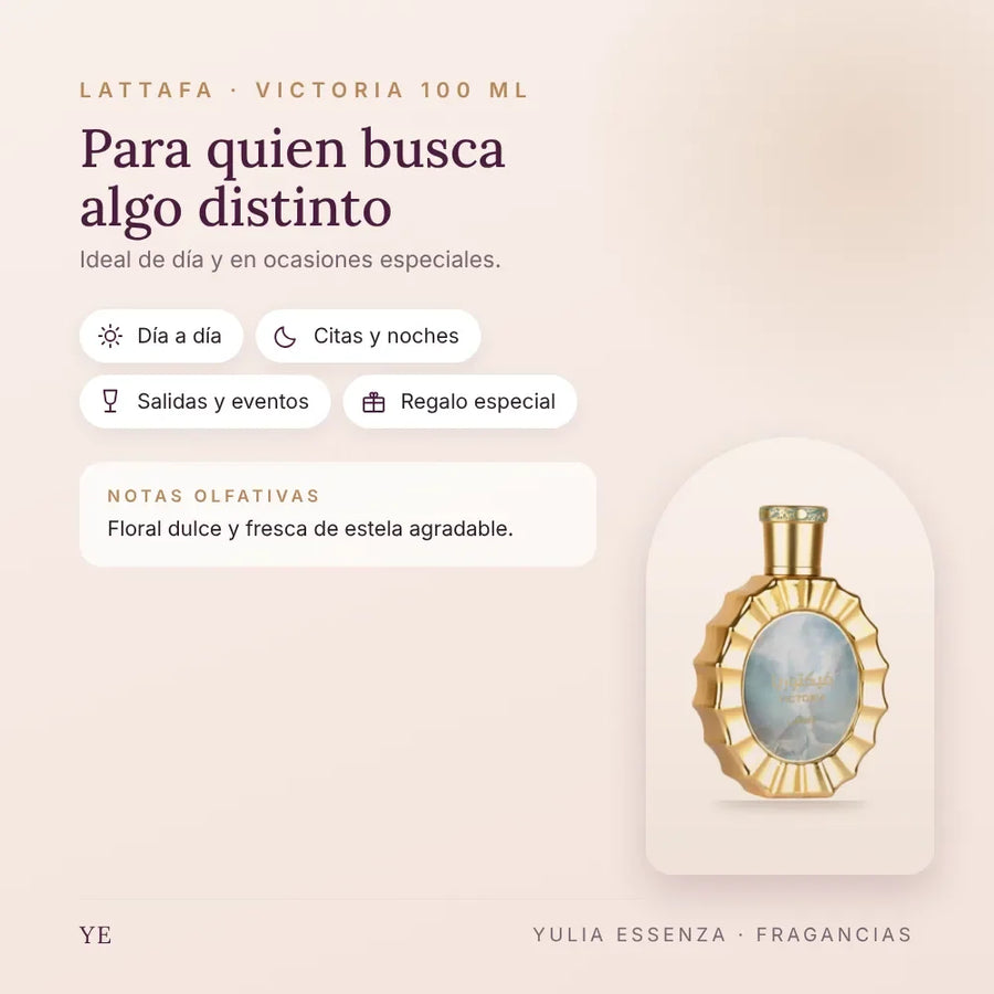 Lattafa Victoria 100 ml: para quién es y ocasiones
