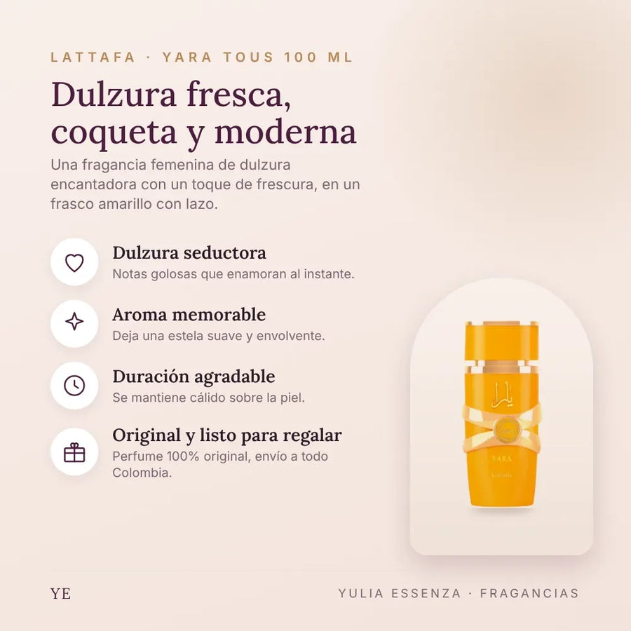 Lattafa Yara Tous 100 ml original: beneficios y notas