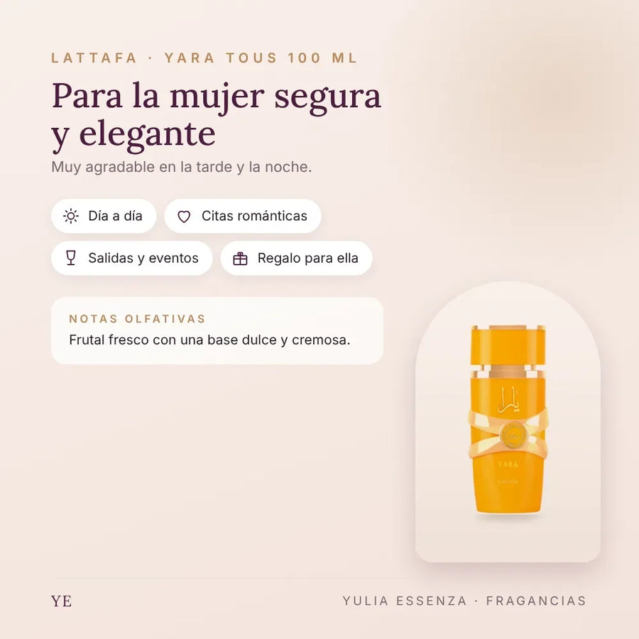 Lattafa Yara Tous 100 ml: para quién es y ocasiones