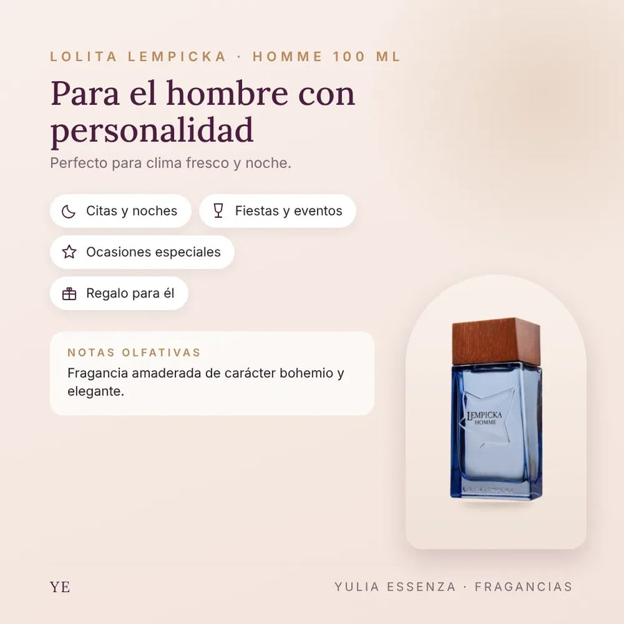 Lolita Lempicka Homme 100 ml: para quién es y ocasiones