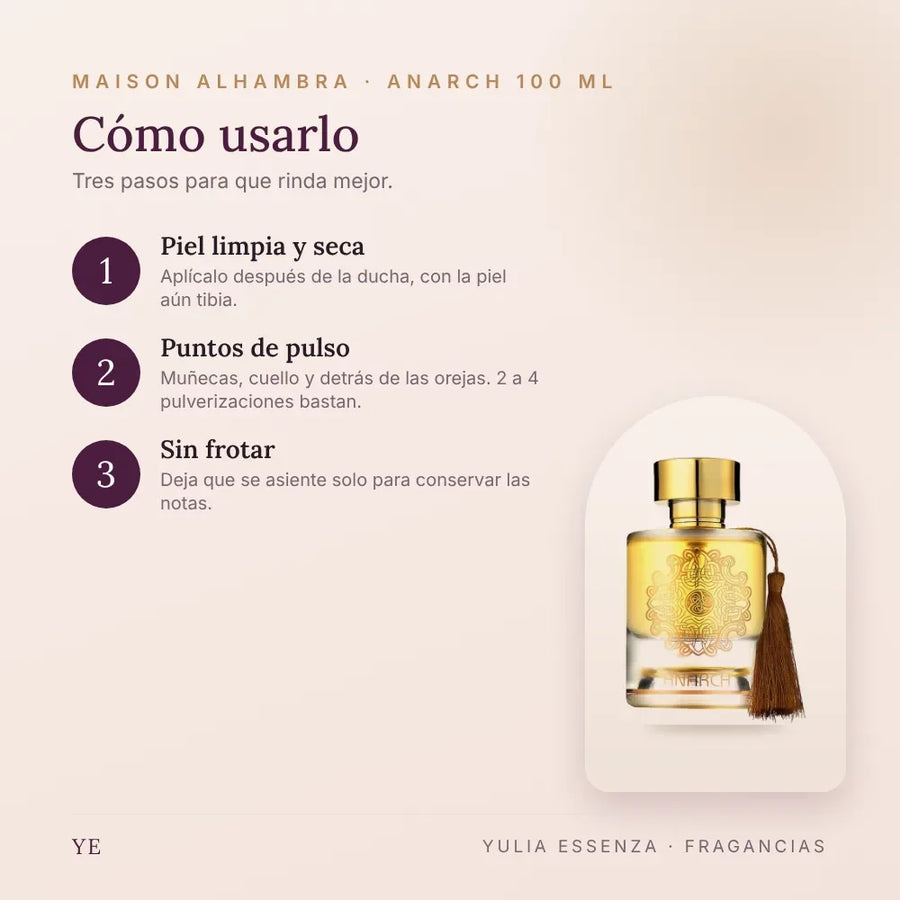 Cómo aplicar Maison Alhambra Anarch 100 ml