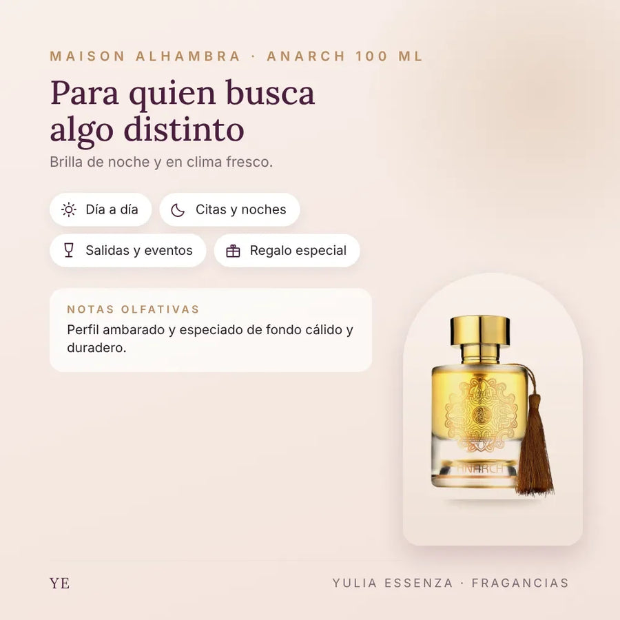 Maison Alhambra Anarch 100 ml: para quién es y ocasiones