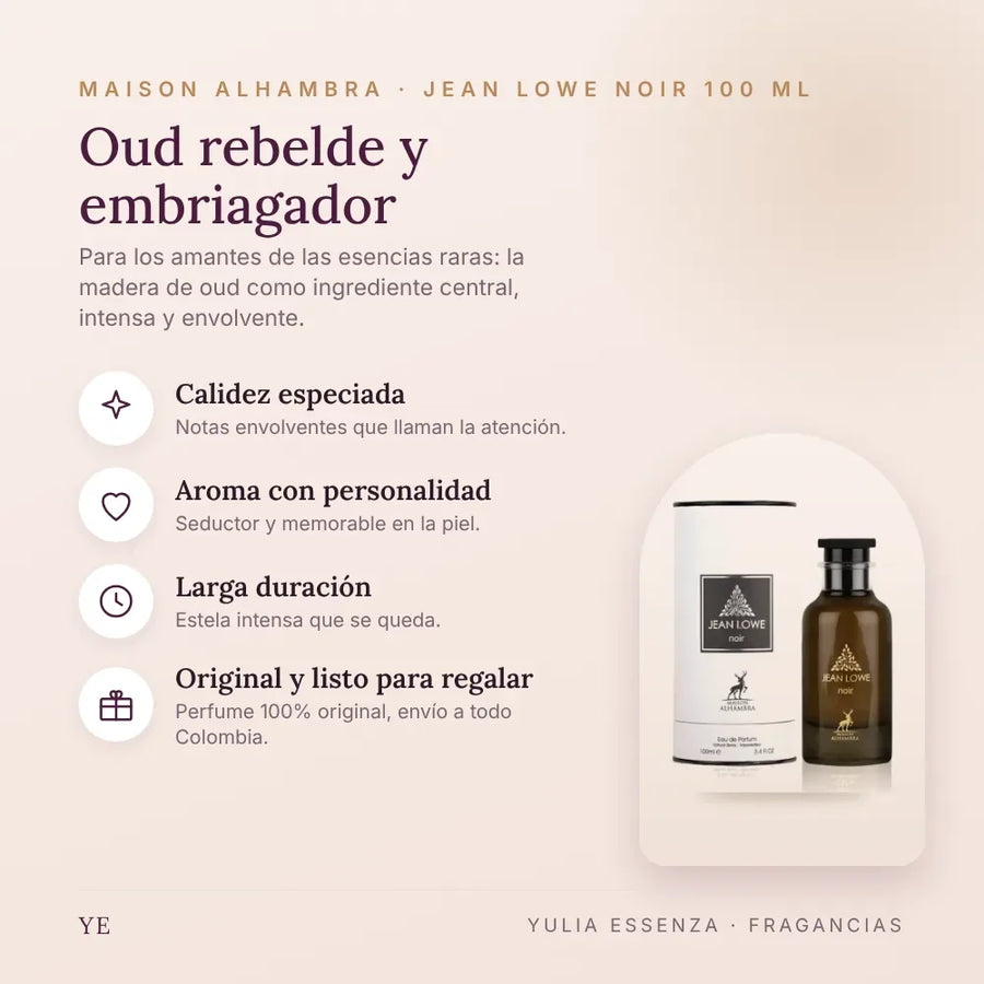 Maison Alhambra Jean Lowe Noir 100 ml original: beneficios y notas