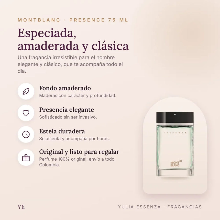 Montblanc Presence 75 ml original: beneficios y notas