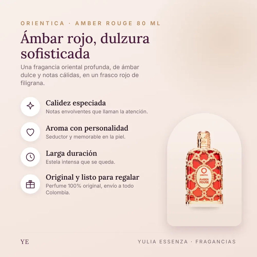 Orientica Amber Rouge 80 ml original: beneficios y notas