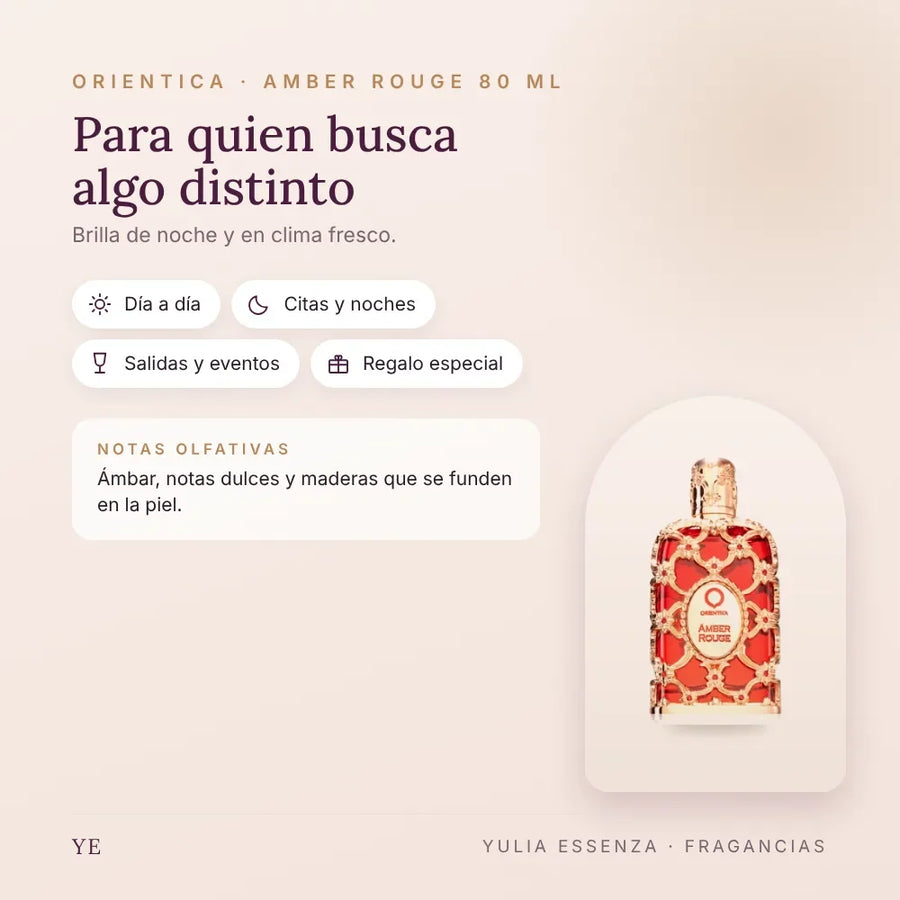 Orientica Amber Rouge 80 ml: para quién es y ocasiones