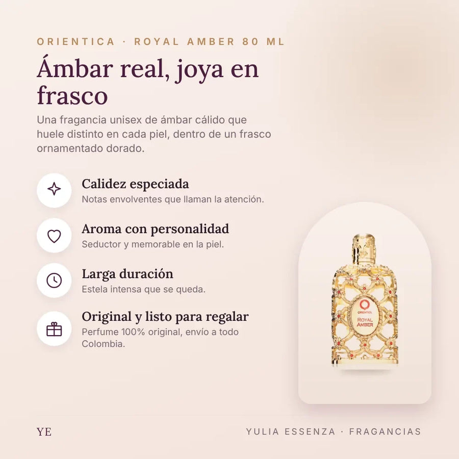 Orientica Royal Amber 80 ml original: beneficios y notas
