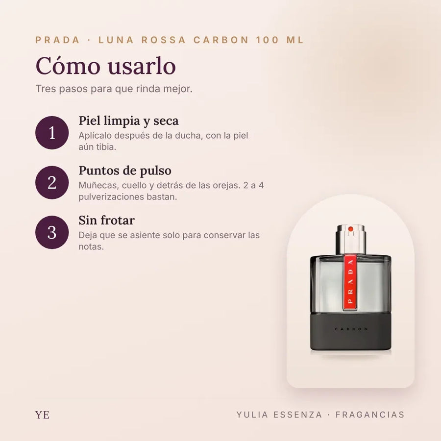 Cómo aplicar Prada Luna Rossa Carbon 100 ml