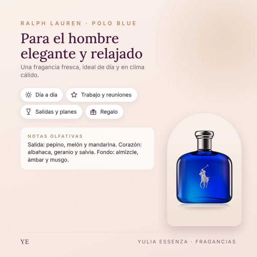 Ralph Lauren Polo Blue 125 ml: para quién es y ocasiones