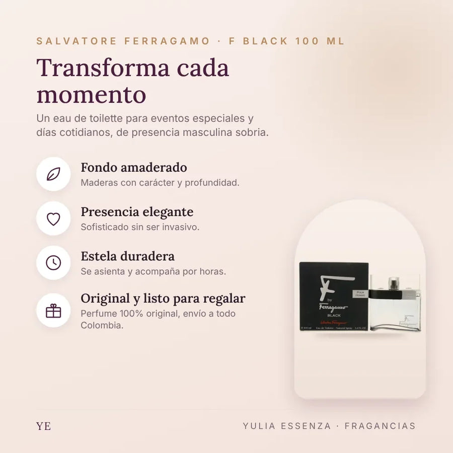 Salvatore Ferragamo F Black 100 ml original: beneficios y notas
