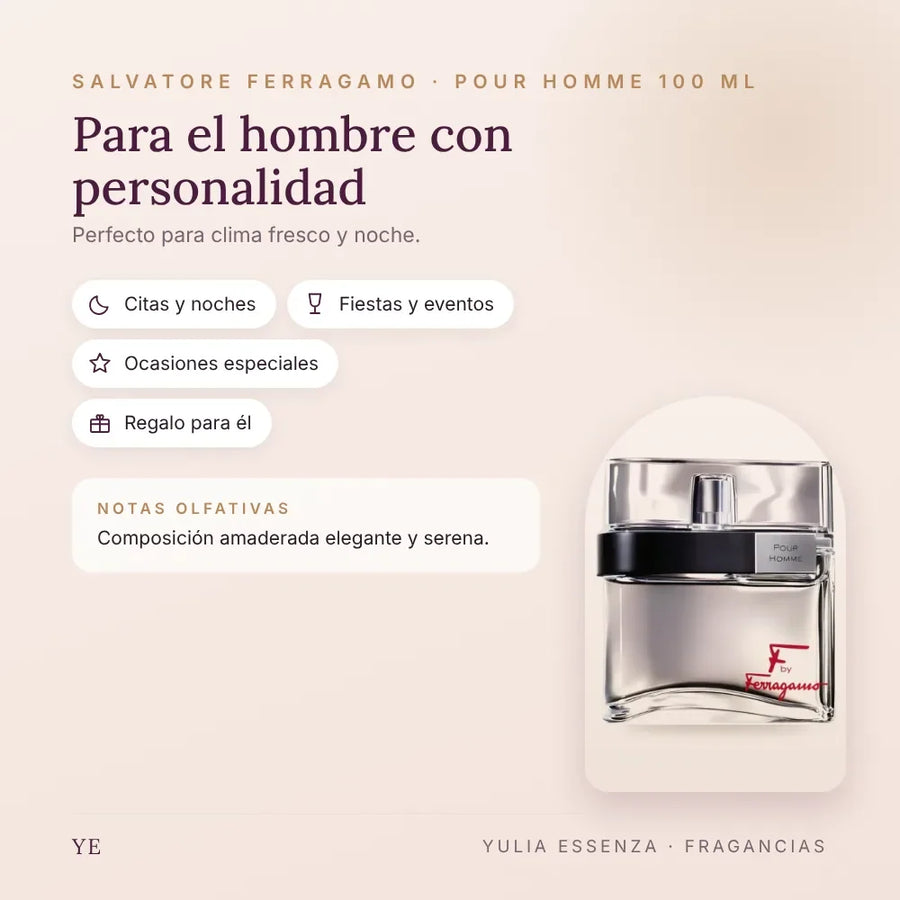 Salvatore Ferragamo Pour Homme 100 ml: para quién es y ocasiones