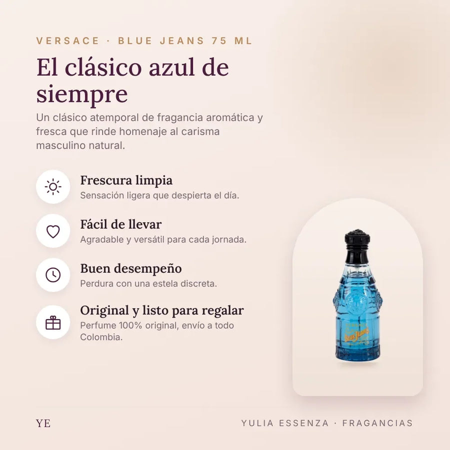 Versace Blue Jeans 75 ml original: beneficios y notas