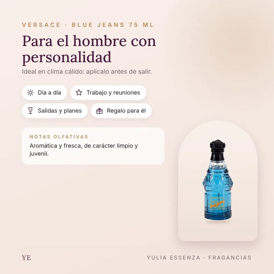 Versace Blue Jeans 75 ml: para quién es y ocasiones