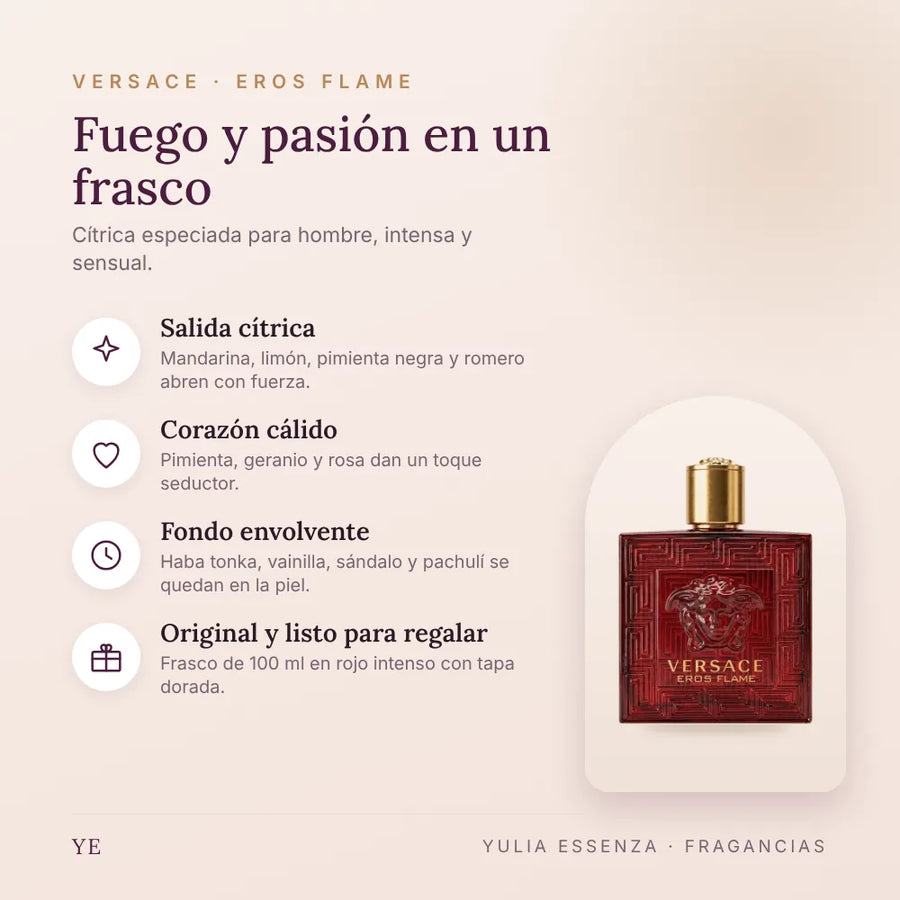 Versace Eros Flame 100 ml original: beneficios y notas