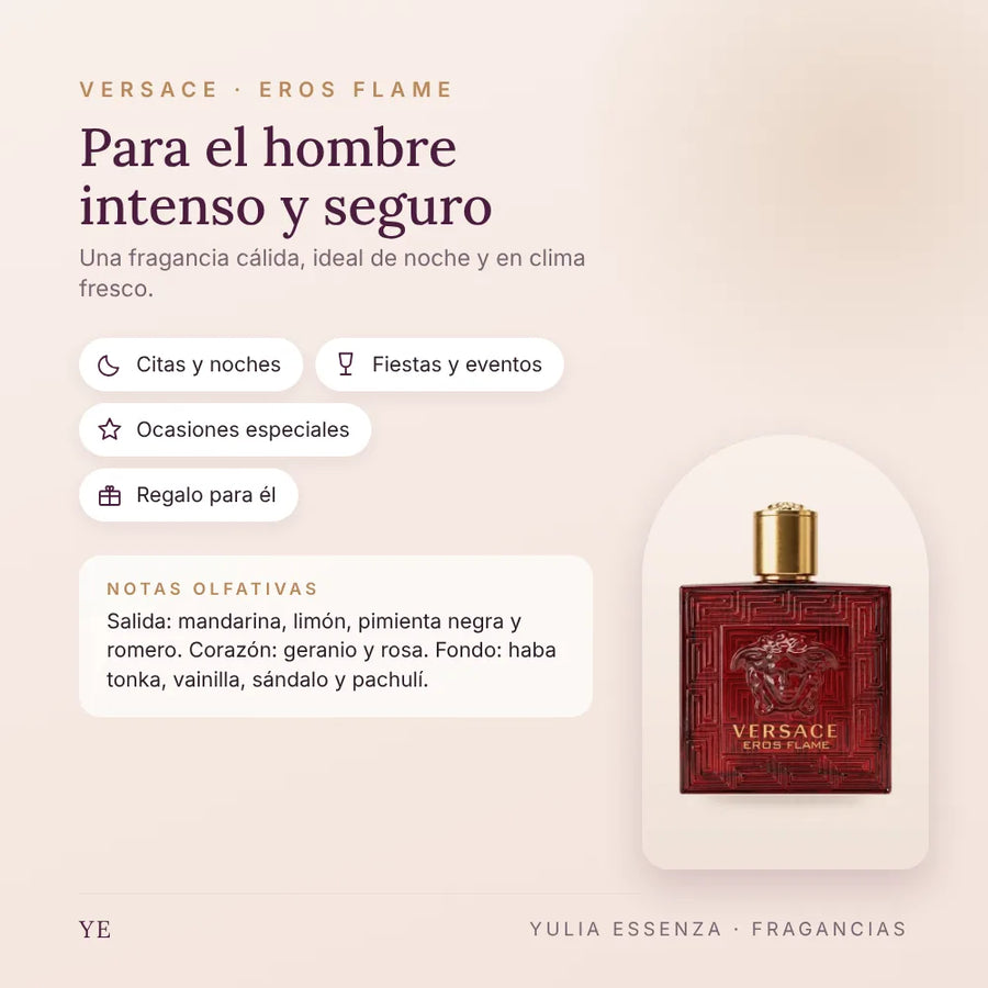 Versace Eros Flame 100 ml: para quién es y ocasiones