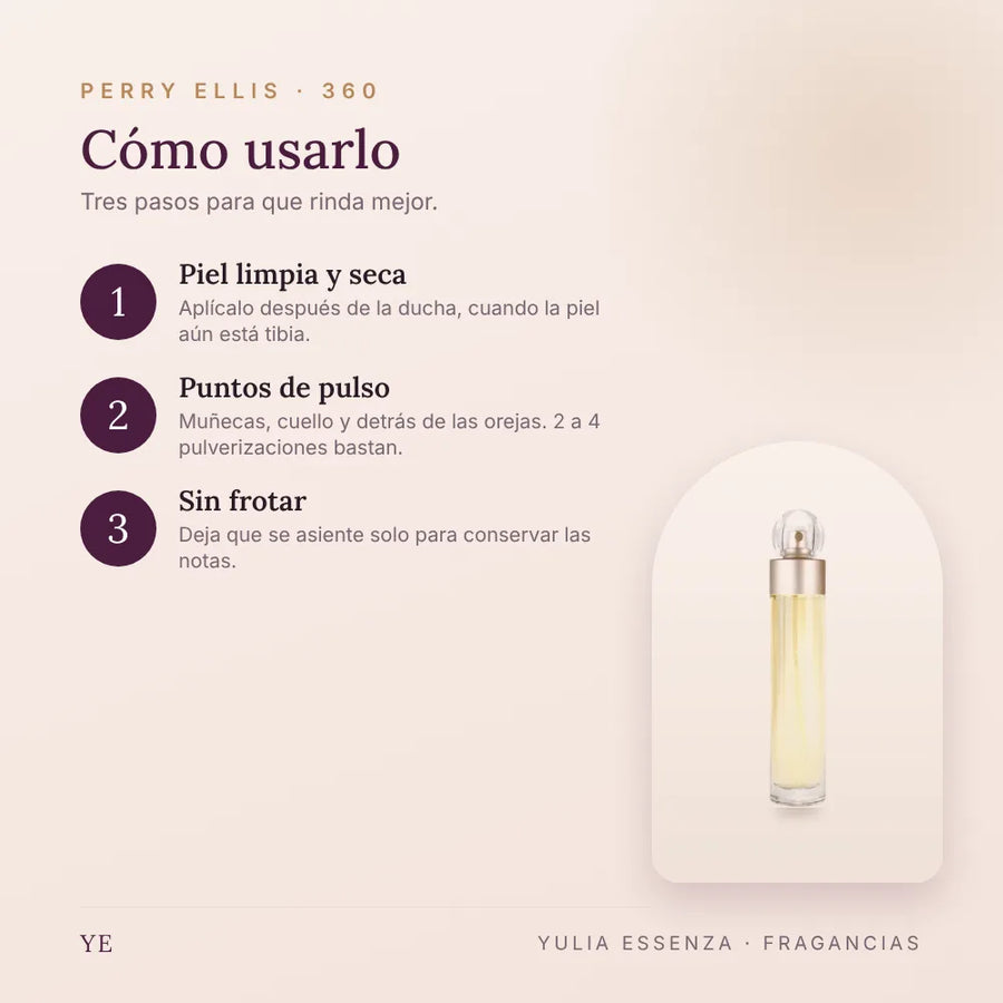 Cómo aplicar Perry Ellis 360 mujer
